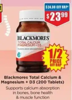Chemist Warehouse Blackmores Total Calcium & Magnesium + D3 offer