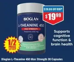 Chemist Warehouse Bioglan L-Theanine 450 Max Strength offer