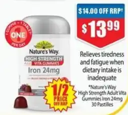 Chemist Warehouse Nature's Way High Strength Adult Vita Gummies Iron offer