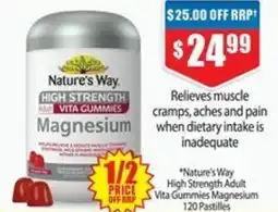 Chemist Warehouse Nature's Way High Strength Adult Vita Gummies Magnesium offer