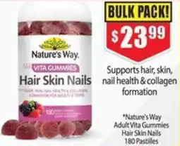 Chemist Warehouse Nature's Way Adult Vita Gummies Hair Skin Nails offer