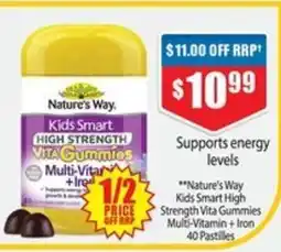 Chemist Warehouse Nature's Way Kids Smart High Strength Vita Gummies Multi-Vitamin + Iron offer