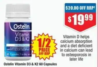 Chemist Warehouse Ostelin Vitamin D3 & K2 offer