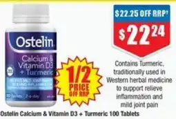 Chemist Warehouse Ostelin Calcium & Vitamin D3+ Turmeric offer