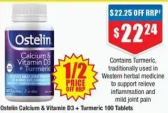 Chemist Warehouse Ostelin Calcium & Vitamin D3+ Turmeric offer