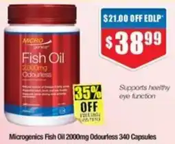 Chemist Warehouse Microgenics Fish Oil 2000mg Odourless offer