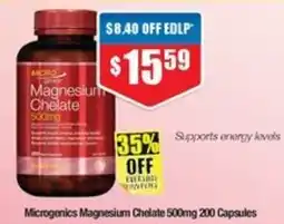 Chemist Warehouse Microgenics Magnesium Chelate 500mg offer