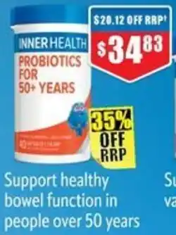 Chemist Warehouse Inner Health Probiotics 50+ Years 40 Capsules offer