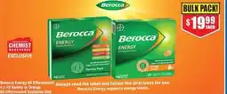 Chemist Warehouse Berocca Energy 60 Effervescent 4x 15 Variety or Orange 60 Effervescent Exclusive Size offer