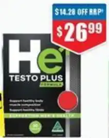 Chemist Warehouse HE Testo Plus Formula 30 Tablets offer