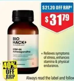 Chemist Warehouse BioHack Wanderlust KSM-66 Ashwagandha offer