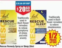 Chemist Warehouse Rescue Remedy Spray or Sleep offer