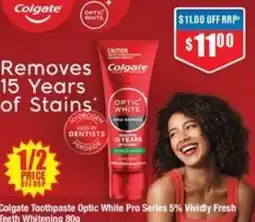 Chemist Warehouse Colgate Toothpaste Optic White Pro Series 5% Vividly Fresh Teeth Whitening offer