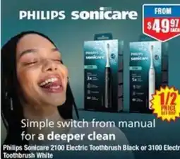 Chemist Warehouse Philips Sonicare 2100 Electric Toothbrush Black or 3100 Electric Toothbrush White offer