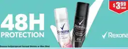 Chemist Warehouse Rexona Antiperspirant Aerosol Women or Men offer