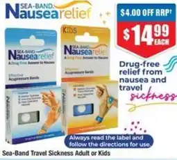 Chemist Warehouse Sea-Band Travel Sickness Adult or Kids offer