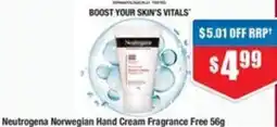 Chemist Warehouse Neutrogena Norwegian Hand Cream Fragrance Free offer