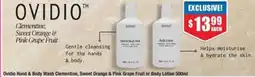 Chemist Warehouse Ovidio Hand & Body Wash Clementine, Sweet Orange & Pink Grape Fruit or Body Lotion offer