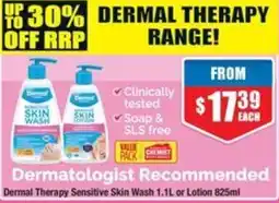 Chemist Warehouse Dermal Therapy Sensitive Skin Wash or Lotion offer