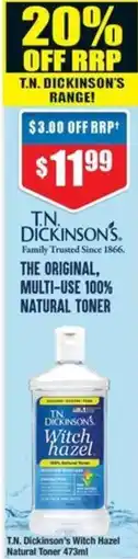 Chemist Warehouse Dickinson's Witch Hazel Natural Toner offer
