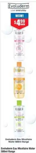Chemist Warehouse Evoluderm Eau Micellaire Water Range offer