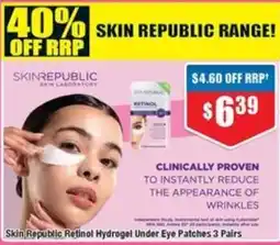 Chemist Warehouse Skin Republic Retinol Hydrogel Under Eye Patches 3 Pairs offer