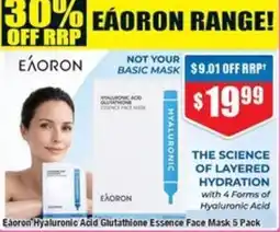 Chemist Warehouse Esoron Hyaluronic Acid Glutathione Essence Face Mask 5 Pack offer