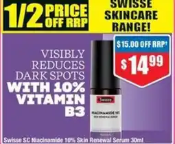Chemist Warehouse Swisse SC Niacinamide 10% Skin Renewal Serum offer