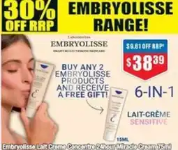 Chemist Warehouse Embryolisse Laft Creme Concentre 24hour Miracio Cream offer