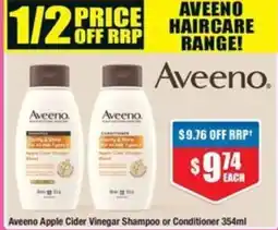 Chemist Warehouse Aveeno Apple Cider Vinegar Shampoo or Conditioner offer