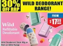 Chemist Warehouse Wild Deodorant Stick or Roll on offer