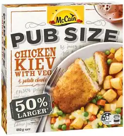 IGA McCain Pub Size Frozen Meal 480‑500g Selected Varieties offer