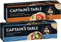 IGA Captain’s Table Water Crackers Selected Varieties offer