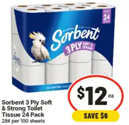 IGA Sorbent 3 Ply Soft & Strong Toilet Tissue offer