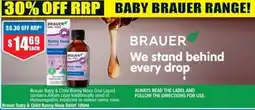 Chemist Warehouse Brauer Baby & Child Runny Nose Relief offer