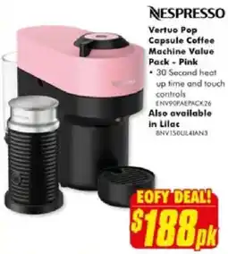 The Good Guys Vertuo Pop Capsule Coffee Machine Value Pack Pink offer