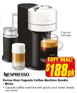 The Good Guys Vertuo Next Capsule Coffee Machine Bundle White offer
