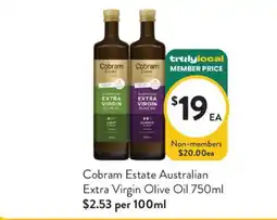 Foodworks Cobram Estate Australian Extra Virgin Olive Oil offer