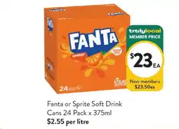 Foodworks Fanta or Sprite Soft Drink Cans offer