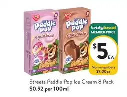 Foodworks Streets Paddle Pop Ice Cream offer
