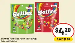 IGA Skittles Fun Size Pack offer