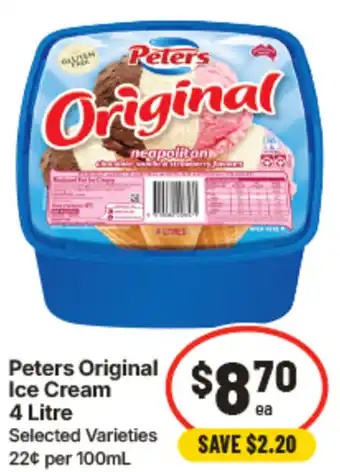 IGA Peters Original Ice Cream offer
