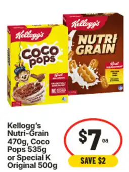 IGA Kelloggs Nutri-Grain Coco Pops or Special K Original offer