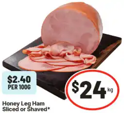 IGA Honey Leg Ham Sliced or Shaved offer