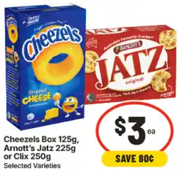 IGA Cheezels Box Arnott's Jatz or Clix offer