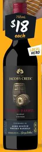 Cellarbrations Jacob's Creek Double Barrel Range offer