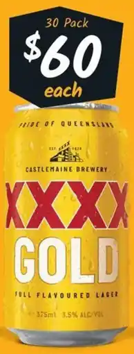 Cellarbrations XXXX Gold Block Cans offer