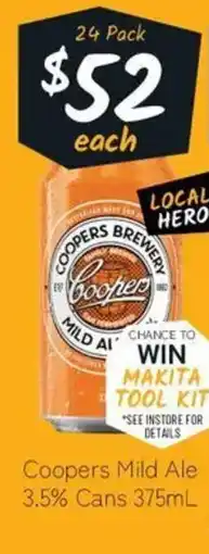 Cellarbrations Coopers Mild Ale 3.5% Cans offer