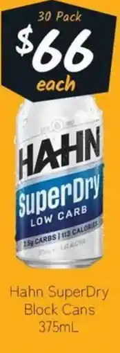Cellarbrations Hahn SuperDry Block Cans offer