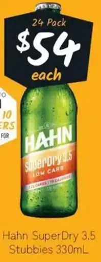 Cellarbrations Hahn SuperDry 3.5 Stubbies offer